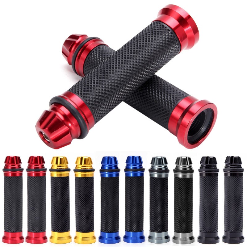 Rich Choices Custom Motorcycle Sport Bike CNC Aluminum 7/8" 22mm Handlebar Rubber Gel Hand Grips for Chopper Cruiser Bike - Image 5